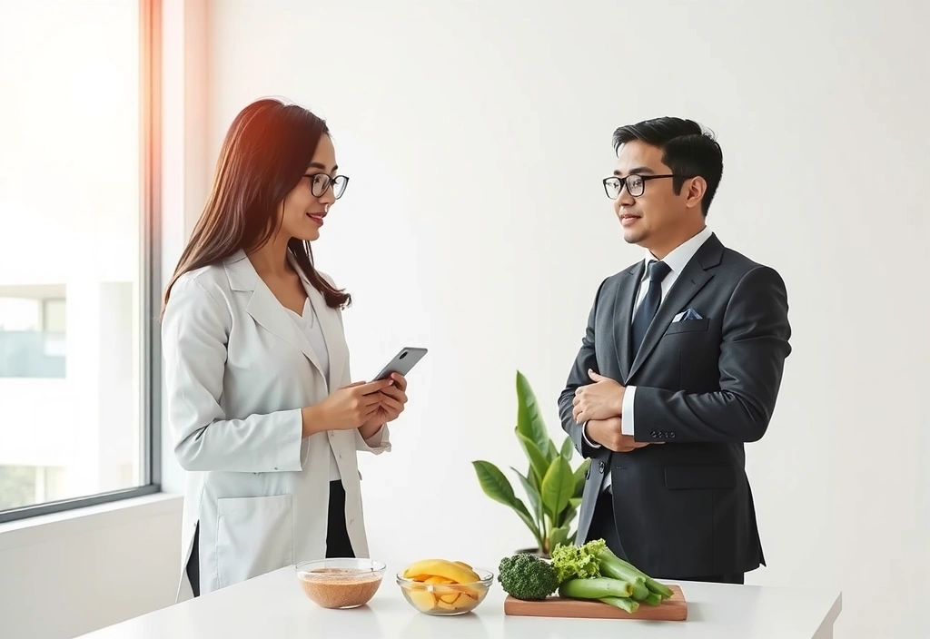 Executive nutrition consultation in modern office