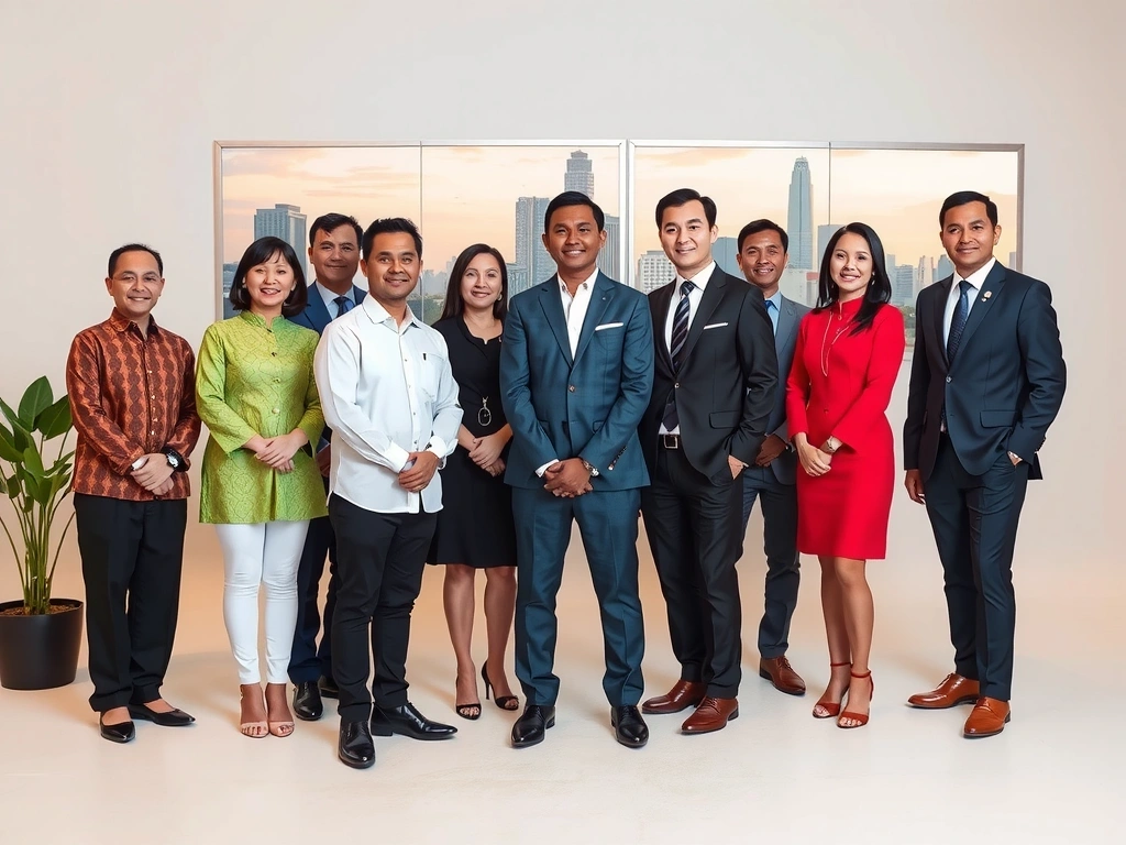 Indonesian business executives in cultural setting